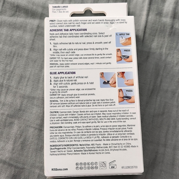 Kiss Gel Fantasy Ready to Wear Fake Press On Nails Long Coffin Light Blue NWT - Picture 2 of 2